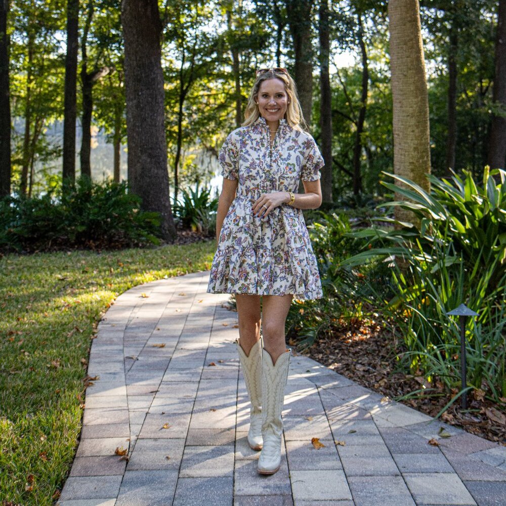 Hermoza Mini Louisa Tunic Dress with Ethnic Floral in Women’s Small